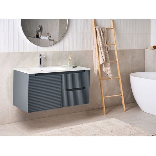 Meuble-lavabo Mural Avec Vasque Vala Gris Graphite