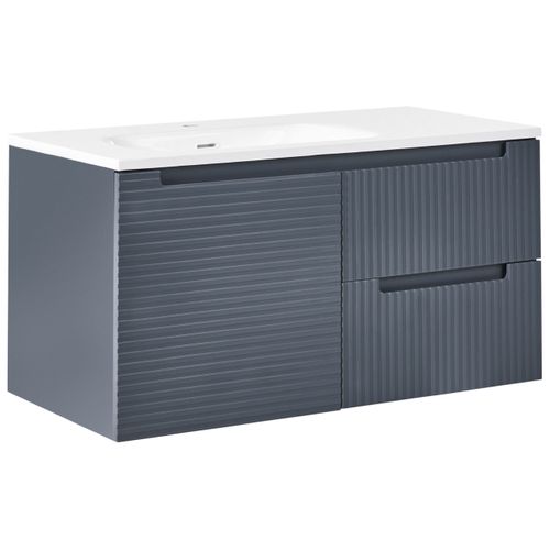 Meuble-lavabo Mural Avec Vasque Vala Gris Graphite