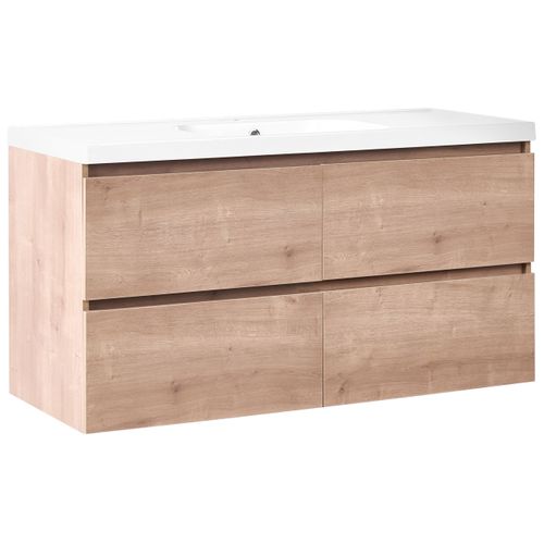 Meuble-lavabo Mural Avec Vasque Lagoa 120 Cm Marron Clair