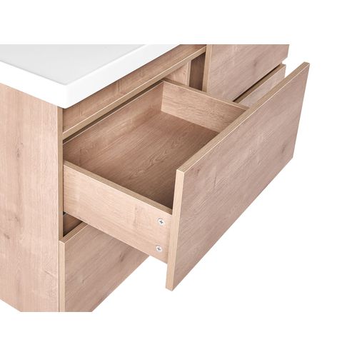 Meuble-lavabo Mural Avec Vasque Lagoa 120 Cm Marron Clair