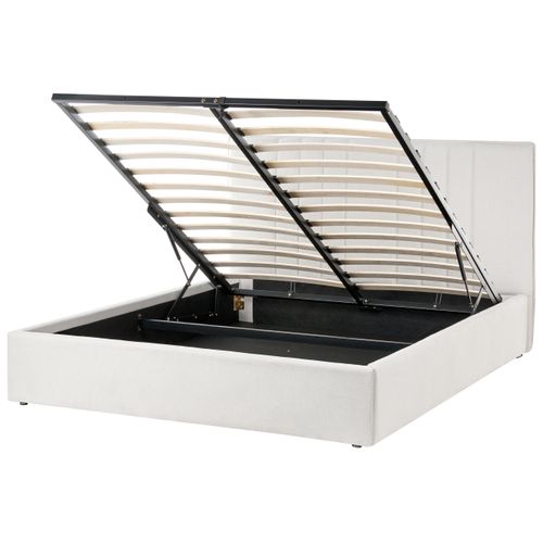 Lit Ottoman Tissu Tarascon 140 X 200 Cm Beige Clair