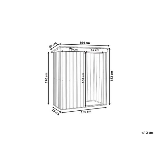 Abri De Jardin Aisone 150 Cm 89 Cm Gris Graphite