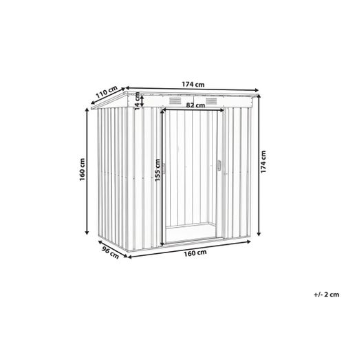 Abri De Jardin Acilia 174 Cm 110 Cm Gris Graphite