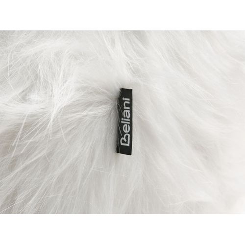 Tabouret Animal Woolly Fourrure Synthétique Blanc Rhinocéros