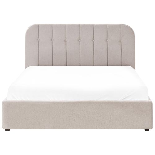 Lit Ottoman Tissu Chenille Challans 160 X 200 Cm Beige