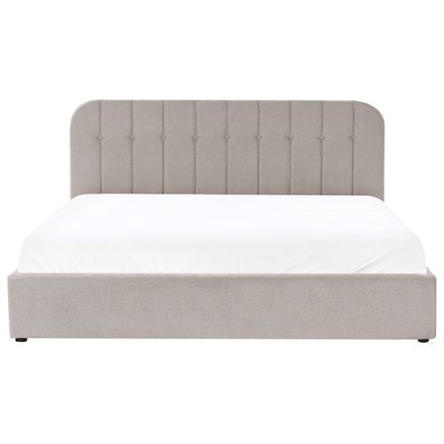 Lit Ottoman Tissu Chenille Challans 180 X 200 Cm Beige