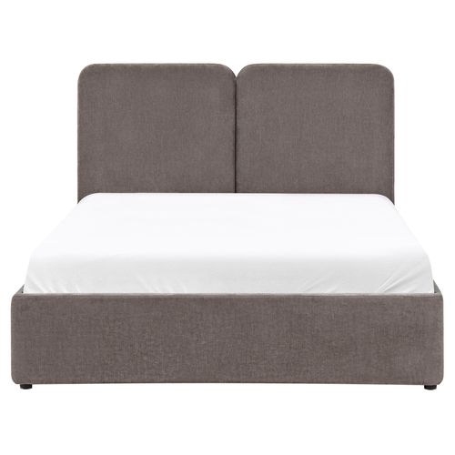 Lit Ottoman Tissu Chenille Arbois 140 X 200 Cm Taupe