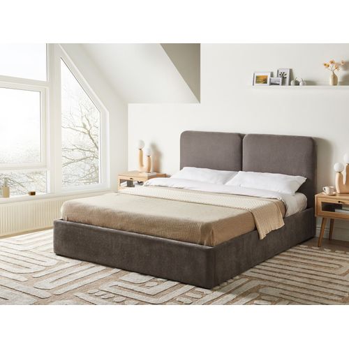 Lit Ottoman Tissu Chenille Arbois 160 X 200 Cm Taupe