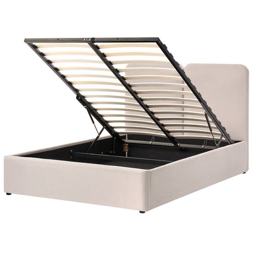 Lit Ottoman Tissu Arbois 140 X 200 Cm Beige