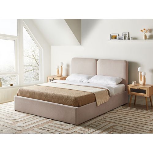Lit Ottoman Tissu Arbois 160 X 200 Cm Beige