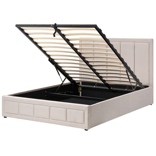 Lit Ottoman Tissu Quiberon 140 X 200 Cm Taupe