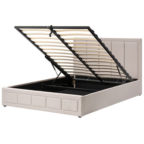 Lit Ottoman Tissu Quiberon 160 X 200 Cm Taupe