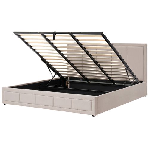 Lit Ottoman Tissu Quiberon 180 X 200 Cm Taupe