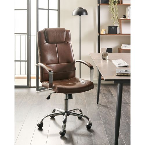 Fauteuil De Bureau Winner Cuir Pu Marron