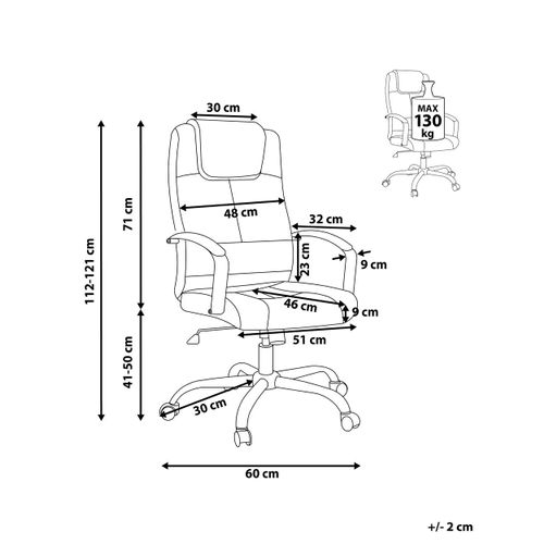 Fauteuil De Bureau Winner Cuir Pu Marron