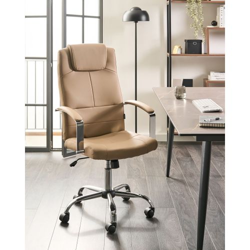 Fauteuil De Bureau Winner Cuir Pu Beige Sable