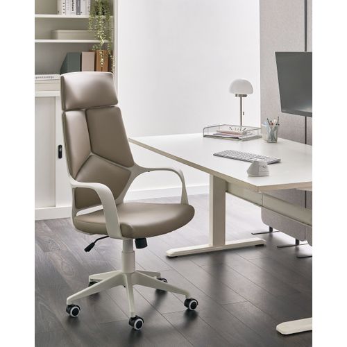 Chaise De Bureau Delight Cuir Pu Taupe
