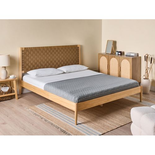 Lit Avec Sommier Bois De Pin Brunemont 180 X 200 Cm Marron Clair