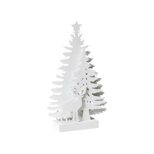 Décoration De Noël LED Feman Renne Arbre De Noël 36 Cm Blanc