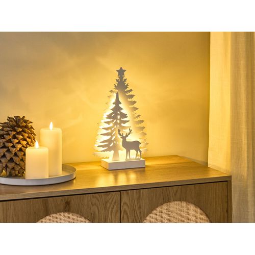 Décoration De Noël LED Feman Renne Arbre De Noël 36 Cm Blanc