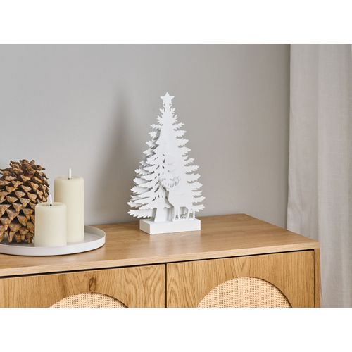 Décoration De Noël LED Feman Renne Arbre De Noël 36 Cm Blanc