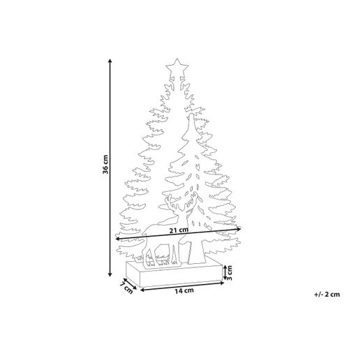 Décoration De Noël LED Feman Renne Arbre De Noël 36 Cm Blanc