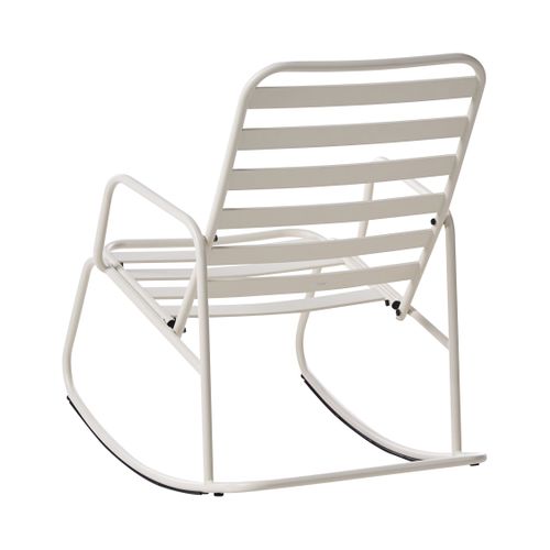 Fauteuil à Bascule De Jardin Turi Métal Blanc Cassé