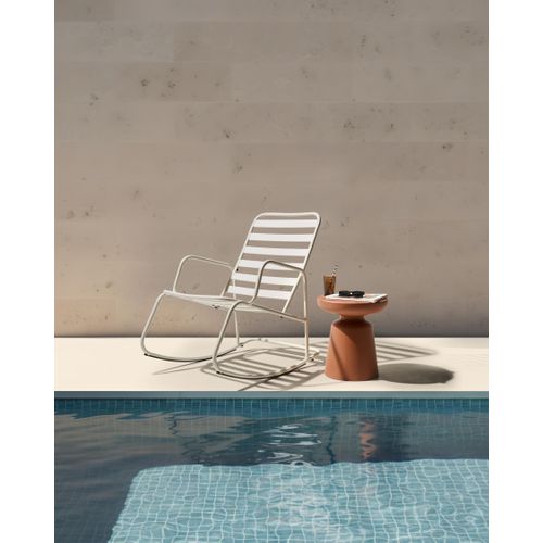 Fauteuil à Bascule De Jardin Turi Métal Blanc Cassé