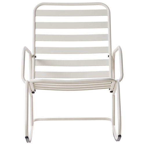 Fauteuil à Bascule De Jardin Turi Métal Blanc Cassé