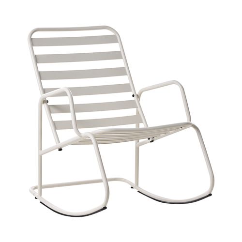 Fauteuil à Bascule De Jardin Turi Métal Blanc Cassé