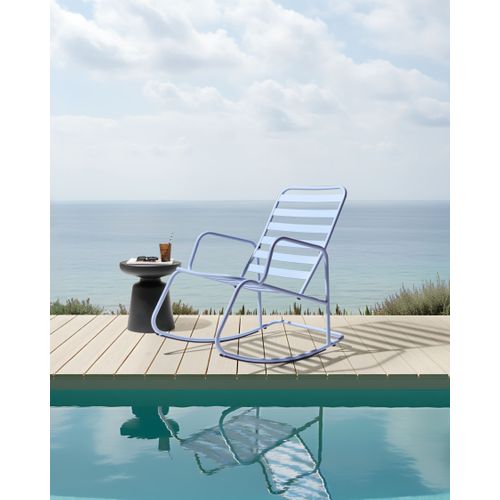 Fauteuil à Bascule De Jardin Turi Métal Bleu Clair