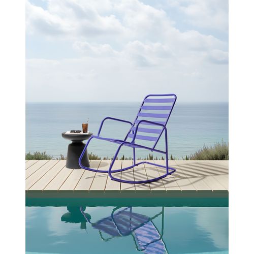 Fauteuil à Bascule De Jardin Turi Métal Bleu