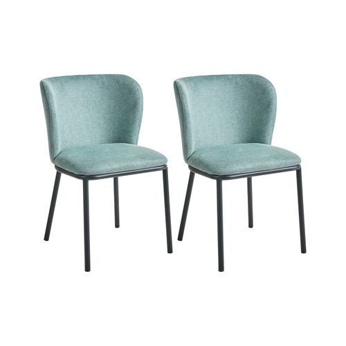Lot De 2 Chaises De Salle à Manger Artesia Tissu Vert Menthe