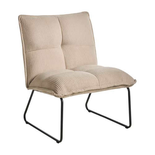 Lot De 2 Fauteuils Bjasta Velours Côtelé Beige