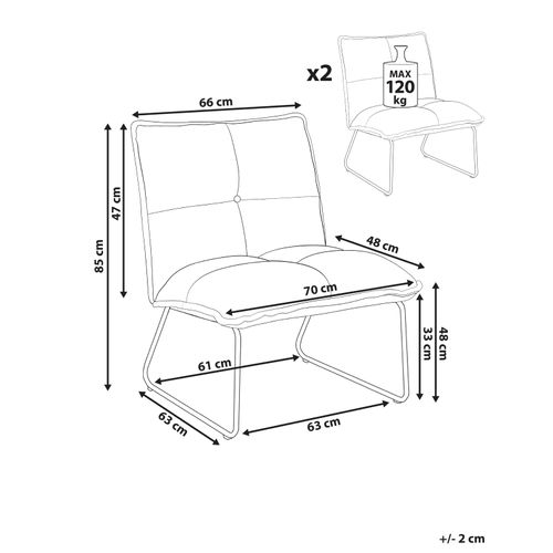 Lot De 2 Fauteuils Bjasta Velours Côtelé Beige
