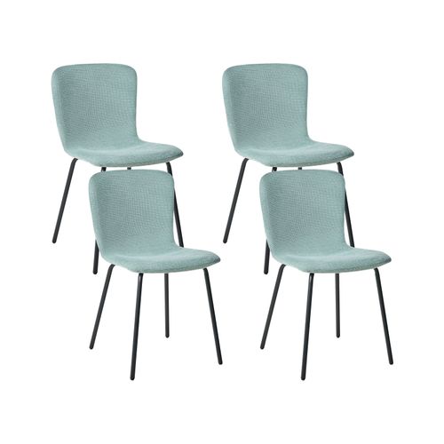 Lot De 4 Chaises De Salle à Manger Caldwell Tissu Vert Menthe