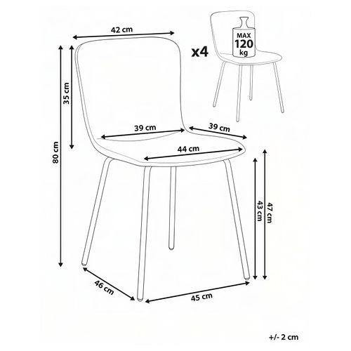 Lot De 4 Chaises De Salle à Manger Caldwell Tissu Vert Menthe
