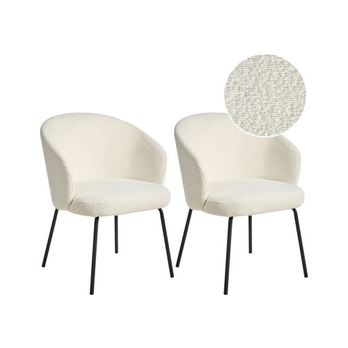Lot De 2 Chaises De Salle à Manger Ludden Bouclé Beige Clair