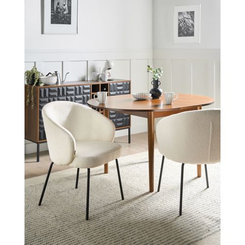Lot De 2 Chaises De Salle à Manger Ludden Bouclé Beige Clair