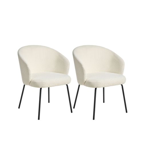 Lot De 2 Chaises De Salle à Manger Ludden Bouclé Beige Clair