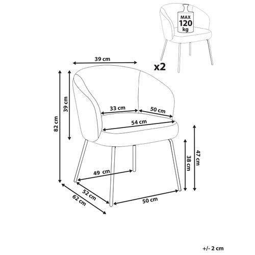 Lot De 2 Chaises De Salle à Manger Ludden Bouclé Beige Clair
