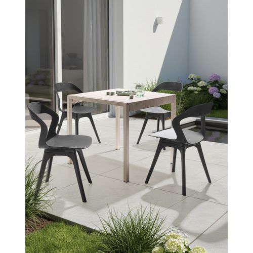 Lot De 4 Chaises De Jardin Lachania Noir