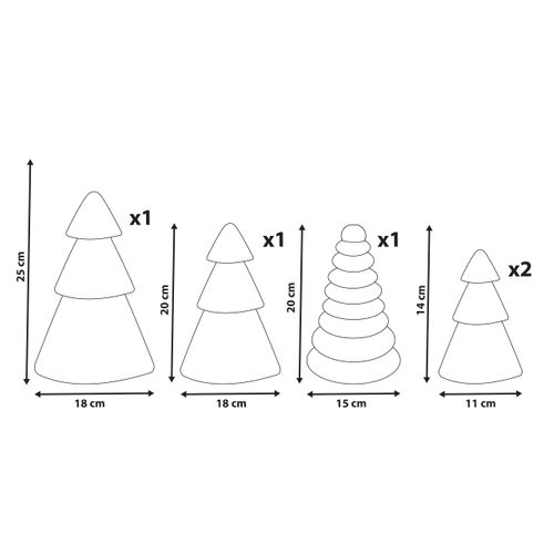Lot De 5 Décorations De Noël Vorma Arbre De Noël 25 Cm Beige/vert