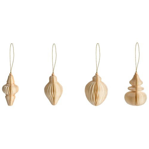 Lot De 20 Décorations Pour Sapin De Noël Altaelva Papier Beige