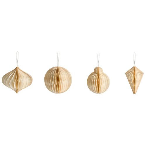 Lot De 20 Décorations Pour Sapin De Noël Jolstra Papier Beige