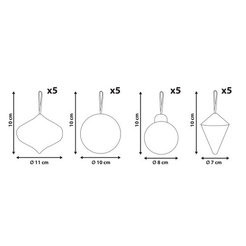 Lot De 20 Décorations Pour Sapin De Noël Jolstra Papier Beige