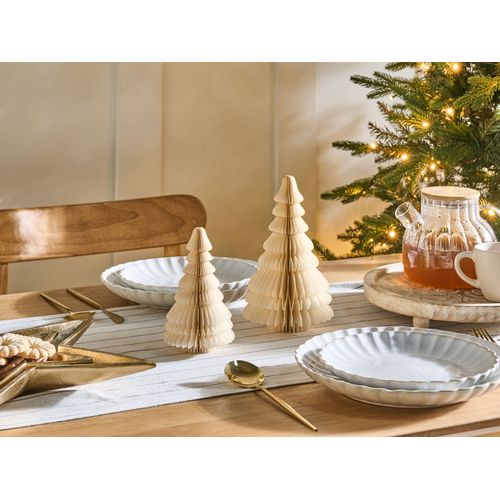 Lot De 2 Figurines Skjoma Arbre De Noël 15/20 Cm Beige