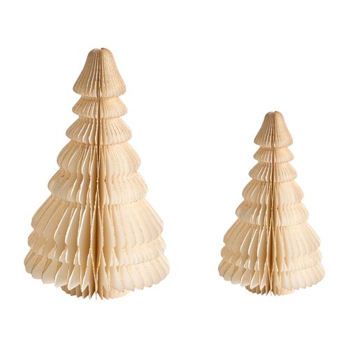 Lot De 2 Figurines Skjoma Arbre De Noël 15/20 Cm Beige