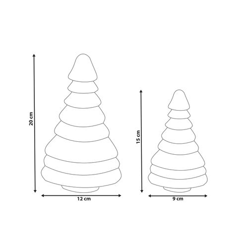 Lot De 2 Figurines Skjoma Arbre De Noël 15/20 Cm Beige