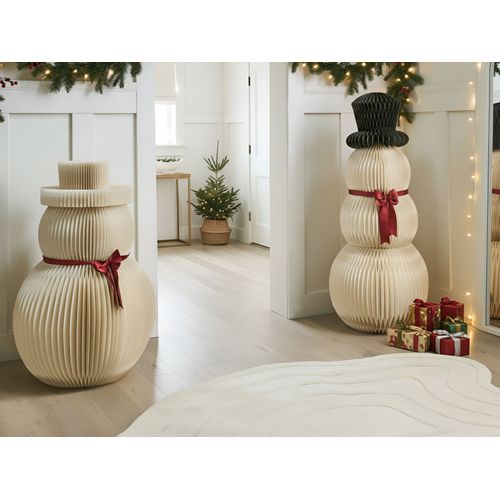 Lot De 2 Décorations De Noël Klaralven Bonhomme De Neige 90/124 Cm Beige